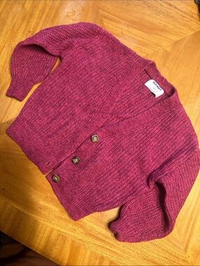 Old Navy Berry Pink Chunky Button Cardigan